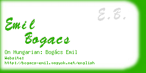 emil bogacs business card